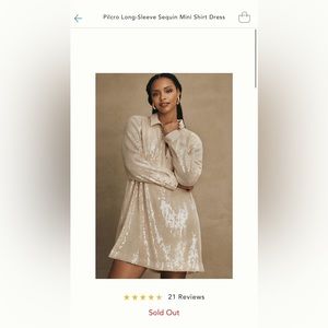 Anthropologie Pilcro ivory sequin dress in XS